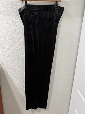 HALARA Black High Waisted Pockets Straight Leg Velvet Casual Pants Size XL thumbnail 7