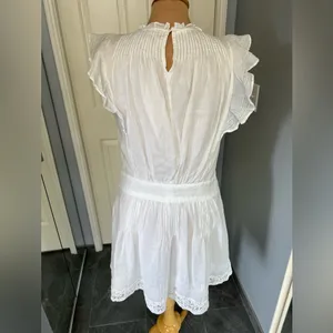 Frame Lace Pintuck‎ Ruffle White Dress Ethereal Peasant thumbnail 5