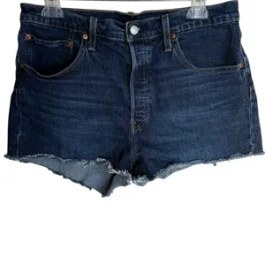 Levi's 501® Original‎ High Rise Denim Dark Wash Shorts Sz 32 thumbnail 4