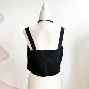 Cider Black Embroidered Floral Bustier Tank Top‎ Corset Romantic Renaissance Medium thumbnail 2