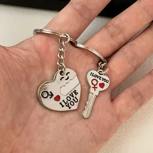 Key Love Heart Keychain Charm for Men Women Car Keychain Key Ring Bag Charm thumbnail 6
