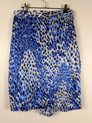 Tibi blue abstract silk back ruffle skirt size 8 READ thumbnail 1