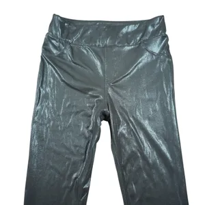 Halara Size Large Metallic Black High Waisted 7/8 Leggings Liquid Look Pants‎ thumbnail 2
