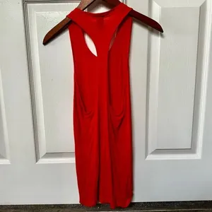 free people orange long tank top thumbnail 2