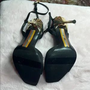 Sam Edelman Black Heels with Ankle Strap and Geometric Toe B26 thumbnail 7