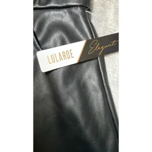 New LuLaRoe Elegant Womens Size Large Avery Skirt Black Faux Leather Midi Career thumbnail 6