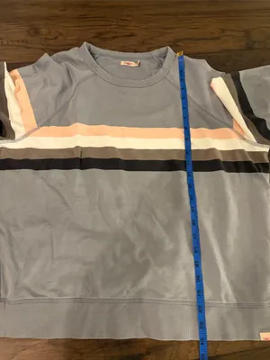 Faherty Chest Stripe Pima Sweatshirt Sz M thumbnail 7
