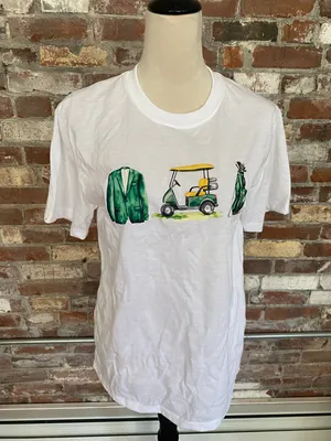 Kule The Golf Graphic T-Shirt Size Small White Green Jacket Cart Bag thumbnail 1