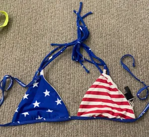 LA Hearts American Flag tie bikini top thumbnail 1