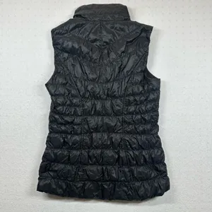 Athleta Women’s Black Goose Down Puffer Vest Size S Full Zip Quilted thumbnail 6