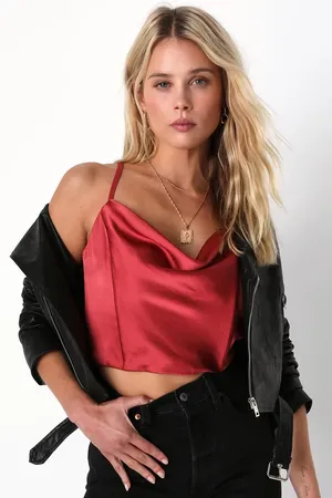 Lulus Pink Satin Top thumbnail 1