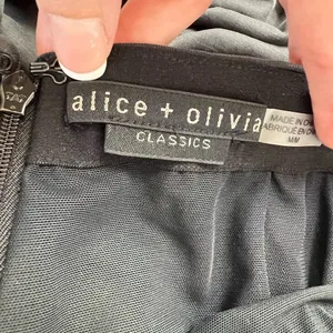 Alice & Olivia Classics Ruched Strapless Mini Dress Dark‎ Gray thumbnail 4