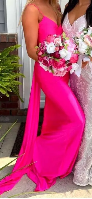 Sherri Hill Bright Pink Dress thumbnail 3