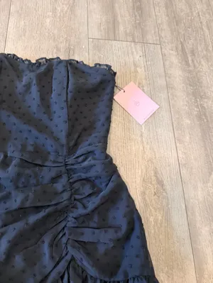 Hello Molly Black Strapless Ruffled Mini Dress thumbnail 9