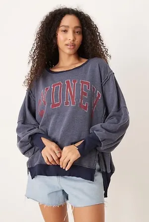 Free People Sydney Oversized Sweatshirt thumbnail 1