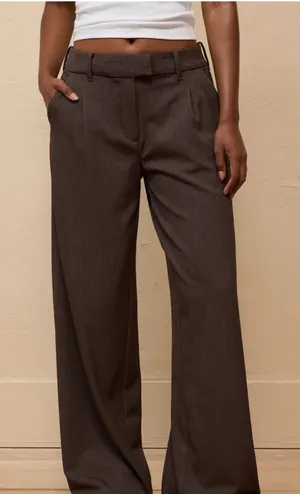 American Eagle wide leg trouser dress pants size 10 brown thumbnail 1