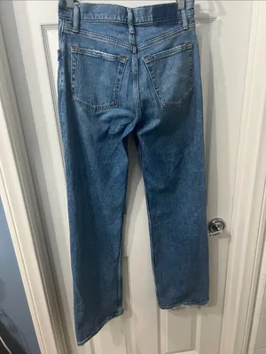Abercrombie & Fitch The 90s Relaxed Jean High Rise Size 26R in Distressed Medium thumbnail 10