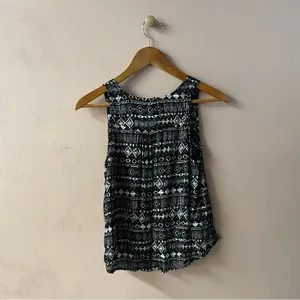 Urban Outfitters Sparkle & Fade Black Tribal Print Top Size M EUC thumbnail 3