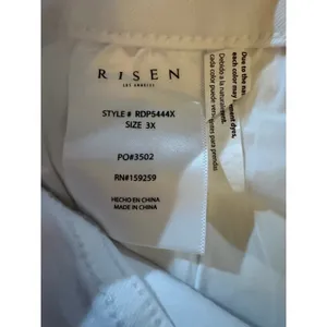 Risen Jeans Womens Plus Size 3XL White Wide-Leg Trouser Jeans High Rise thumbnail 6