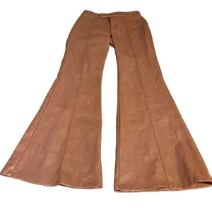 Avec Les Filles Brown Faux Leather Flare Leg Pants (S) thumbnail 9