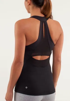 Lululemon Make It Count Black Racerback Athletic Tank Mesh Breathable Workout thumbnail 1