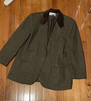 Vintage Fundamental Things Houndstooth Wool Blend Sport Coat/Blazer thumbnail 1