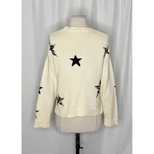 RAILS Perci Animal Star Sweater Ivory Black Camel Cotton Blend Knit X-Small thumbnail 9