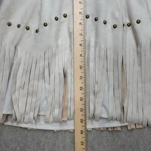 Western Boho Fringed Studded Mini Skirt Women S Beige Festival Costume SHEIN thumbnail 8