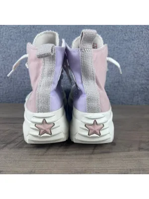 Converse Run Star Hike Womens 5 Lavender Pink Colorblock Platform Sneakers A0158 thumbnail 3