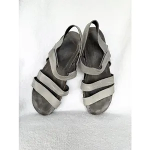 Naot Kayla Womens 7.5 Slate/Gray Leather Comfort Sandals Hook Loop Adjustable thumbnail 2