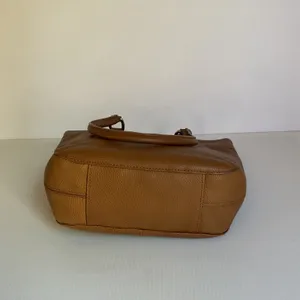 Fossil SHB3207A Brown Genuine Leather Tote Shoulder Bag Cognac Double Handle thumbnail 5