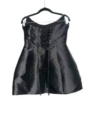Heiress Beverly Hills The Sheen Corset Strapless Black Mini Dress MEDIUM thumbnail 4