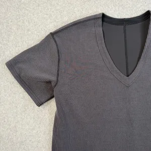 Lululemon Women's 6 Ribbed Softstreme Relaxed-Fit T-Shirt Gray Activewear thumbnail 2