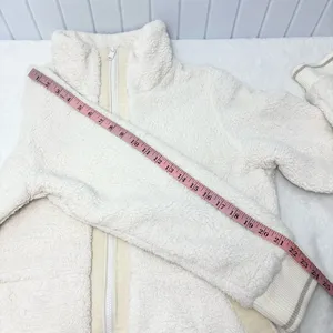 Athleta Tugga long sherpa jacket in a‎ natural/cream color Size L thumbnail 11