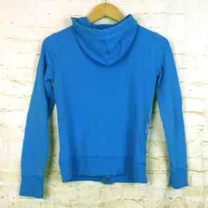 Disney Park Hoodie Womens M Blue Mickey Minnie Rainbow Zip Sweater Flaw Y2K thumbnail 2