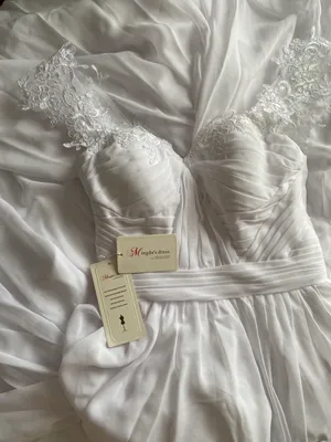 Mingda White Lace Floral Off The Shoulder Wedding Dress thumbnail 3