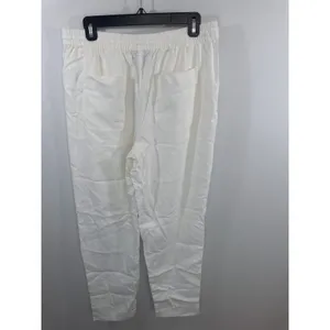J.Crew Seaside White Linen Blend Pant‎ MED TALL NEW Nautical Beach Vacay thumbnail 5