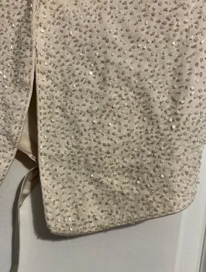 Vintage Beaded Vest Tan Size M thumbnail 5