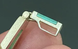 Vintage Sterling Silver 925 Native American Turquoise Inlay Door Knocker Pendant thumbnail 8