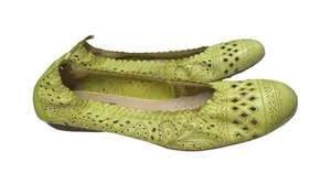 chelsea crew lime yellow green perforated ballet flats leather 9 colorful casual thumbnail 1