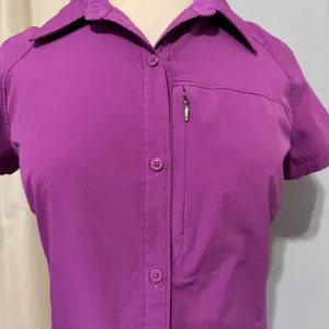 Columbia Women Purple Utility Short Sleeve Button Up Outdoor Shirt Size M‎ thumbnail 2