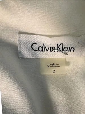 Calvin Klein Size 2 Tuxedo Wrap Dress Black White Belted Sleeveless Workwear thumbnail 8