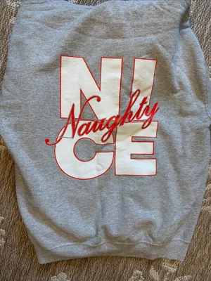 Gildan kinda nice kinda naughty Christmas sweatshirt thumbnail 5