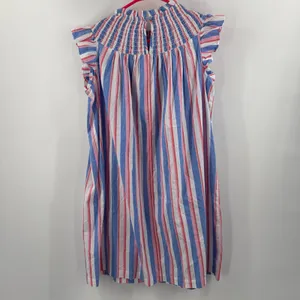 Crown & Ivy Dress Women’s Size Small Flutter Sleeve Smocked Stripe Patriotic NWT thumbnail 5