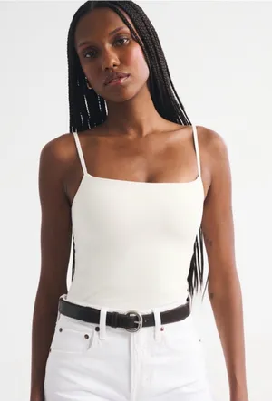 Abercrombie & Fitch White Seamless Cami Bodysuit thumbnail 1