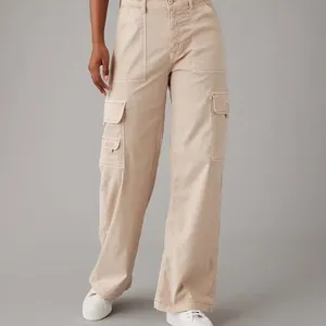 American Eagle cargo pants tan high-rise, straight-leg style sz 2 thumbnail 2