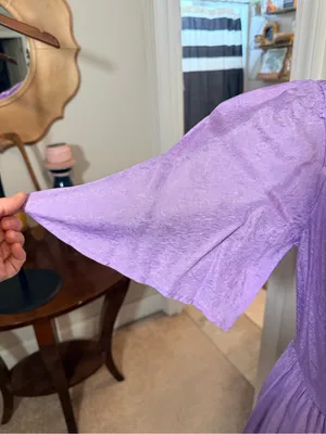 FRNCH Lilac Button-Front Tiered Maxi Dress Tie Back Wedding Guest Shower Spring thumbnail 6