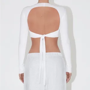 KHY Kylie Jenner Archive Long Sleeve Wrap Top in White Size Medium NEW thumbnail 3
