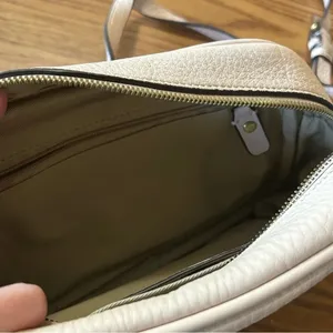 NWT J. Crew Small Mini Cream Leather Crossbody Bag Gold Hardware thumbnail 8
