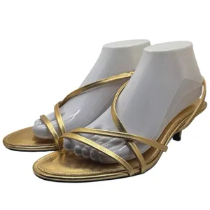 Zara Gold Leather Slingback Kitten Heel Sandals Special Occasion Event‎ Chic 10 thumbnail 2